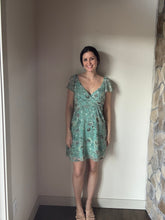 Load image into Gallery viewer, green print flutter dress