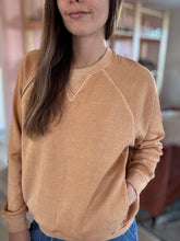Load image into Gallery viewer, caramel shoulder zip sweatshirt