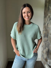 Load image into Gallery viewer, dusty mint short sleeve relaxed sweater