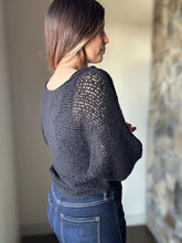 Load image into Gallery viewer, black dolman knit pullover