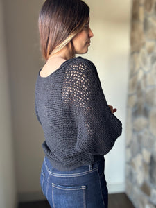 black dolman knit pullover