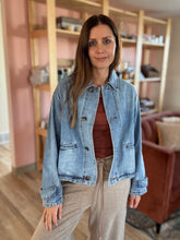 Load image into Gallery viewer, coffee run denim jacket