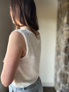 ivory cotton sleeveless pullover sweater