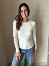 Load image into Gallery viewer, ultra soft ivory crew neck long sleeve tee