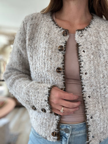 fall confetti button cardigan