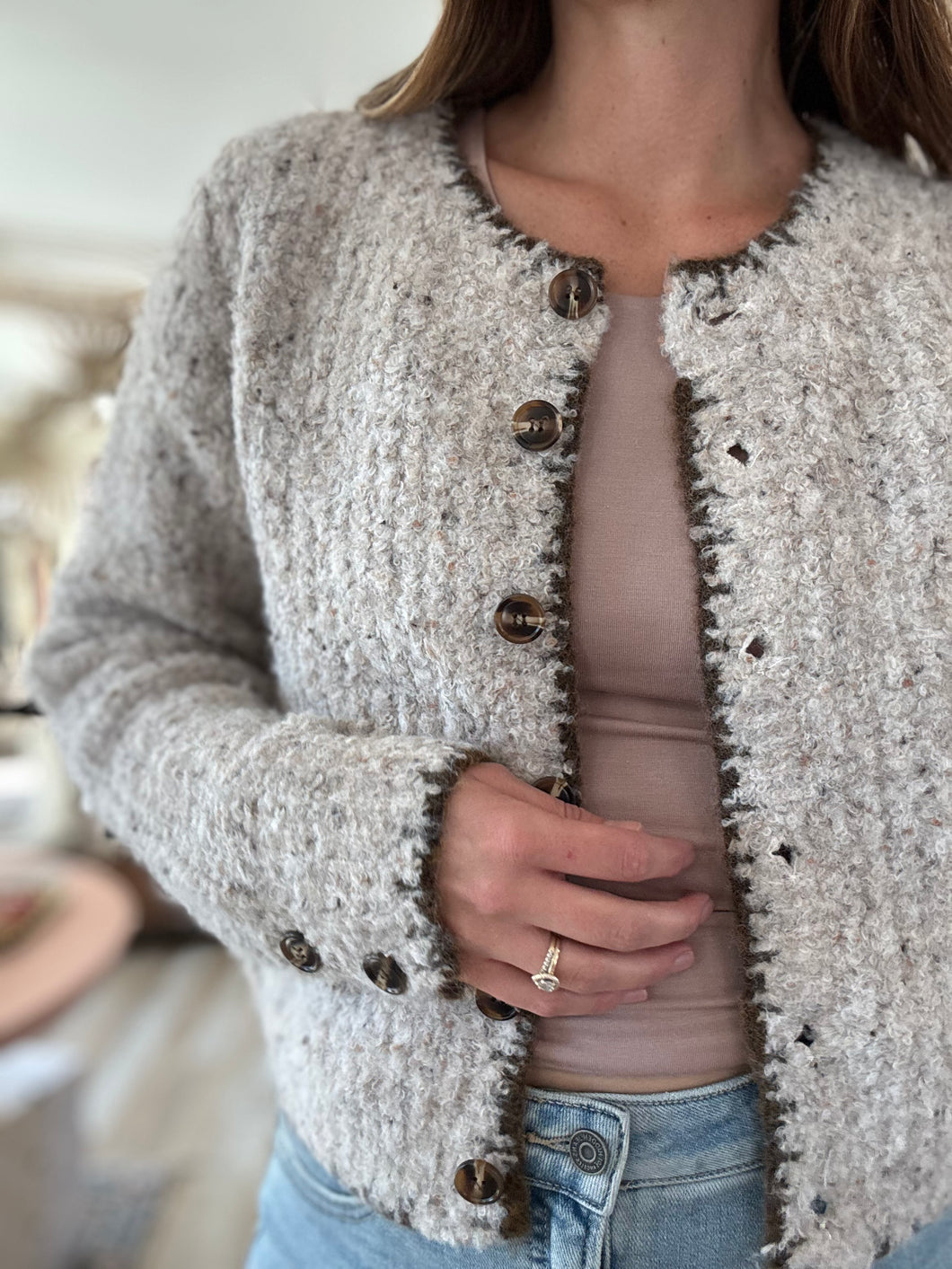 fall confetti button cardigan