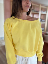 Load image into Gallery viewer, abbie yellow off shoulder sweatshirt