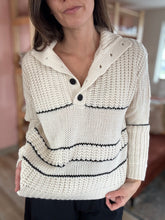 Load image into Gallery viewer, cozy cream + black stripe sweater