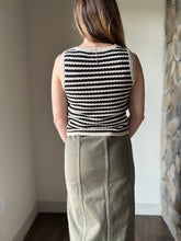 Load image into Gallery viewer, olive denim slit front long skirt