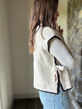Load image into Gallery viewer, oatmeal mock neck with black trim