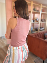 Load image into Gallery viewer, dusty mauve scoop ribbed tank