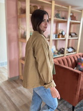 Load image into Gallery viewer, camel cotton denim chore jacket