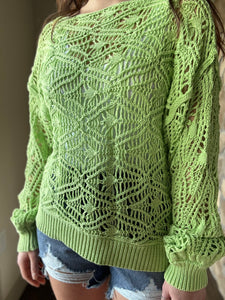 kiwi open weave sweater