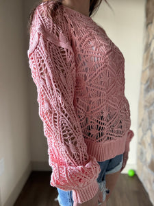 blossom open weave sweater