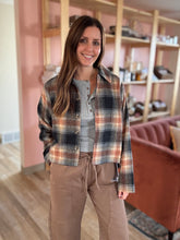 Load image into Gallery viewer, rust, black + grey flannel jacket