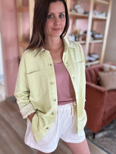 Load image into Gallery viewer, lime knit shirt jacket