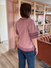 Load image into Gallery viewer, cranberry icing short sleeve sweater