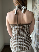 Load image into Gallery viewer, olive+cream crochet maxi dress