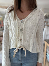 Load image into Gallery viewer, white open knit cardigan