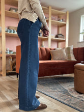 Load image into Gallery viewer, judy blue luxe retro wide nightfall blue jeans
