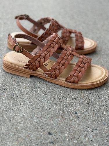 blowfish cognac braided sandals