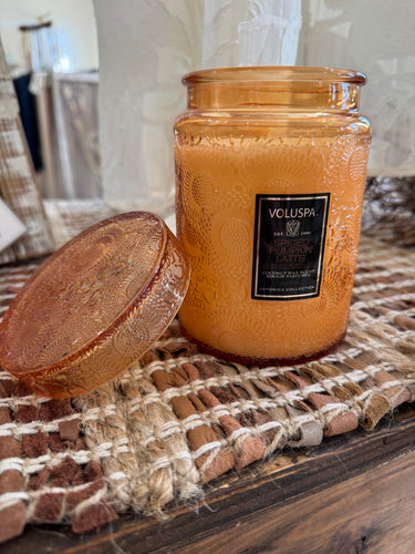 voluspa spiced pumpkin latte large jar candle