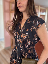 Load image into Gallery viewer, fall floral zipper midi dress