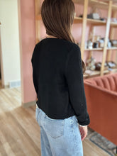 Load image into Gallery viewer, black classic button down cardigan