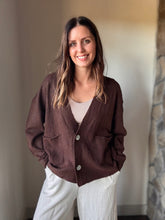Load image into Gallery viewer, comfy brown button cardigan