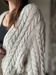 stone lightweight cable cardigan