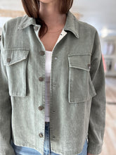 Load image into Gallery viewer, vintage wash sage twill jacket