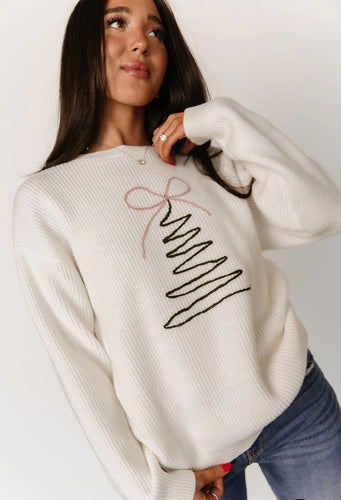all spruced up embroidered sweater