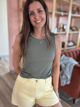 Load image into Gallery viewer, daisy yellow denim shorts