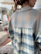 Load image into Gallery viewer, blue mixed plaid flannel