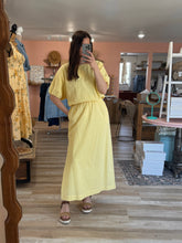 Load image into Gallery viewer, lemon cotton midi skirt