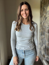 Load image into Gallery viewer, ultra soft grey crew neck long sleeve tee