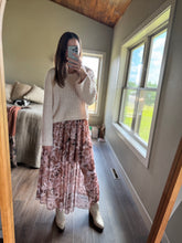 Load image into Gallery viewer, brown + blush mesh floral dress