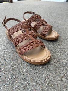 blowfish cognac braided sandals