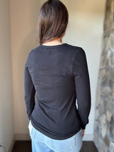 Load image into Gallery viewer, black soft ribbed long sleeve top