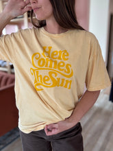 Load image into Gallery viewer, here comes the sun golden vintage tee