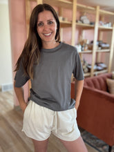 Load image into Gallery viewer, charcoal relaxed cotton tee