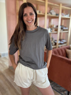 charcoal relaxed cotton tee