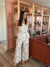 Load image into Gallery viewer, olive mosaic wide leg jumpsuit