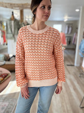 Load image into Gallery viewer, coral textured chevron sweater