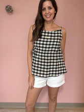 Load image into Gallery viewer, black+white gingham tank