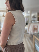 Load image into Gallery viewer, oatmeal+black chunky stitch vest