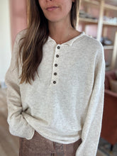 Load image into Gallery viewer, boyfriend oversized henley sweater