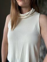 Load image into Gallery viewer, soft ronan ivory turtle neck sleeveless top