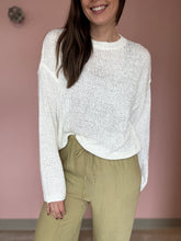 Load image into Gallery viewer, white long sleeve lightweight knit top