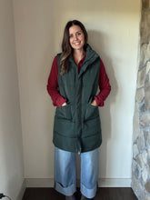 Load image into Gallery viewer, dark green long vest